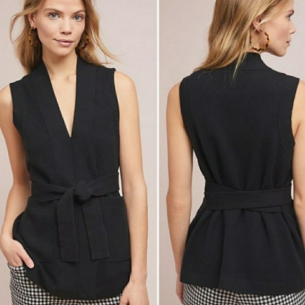 Anthropologie | Black sleeveless tunic sweater
